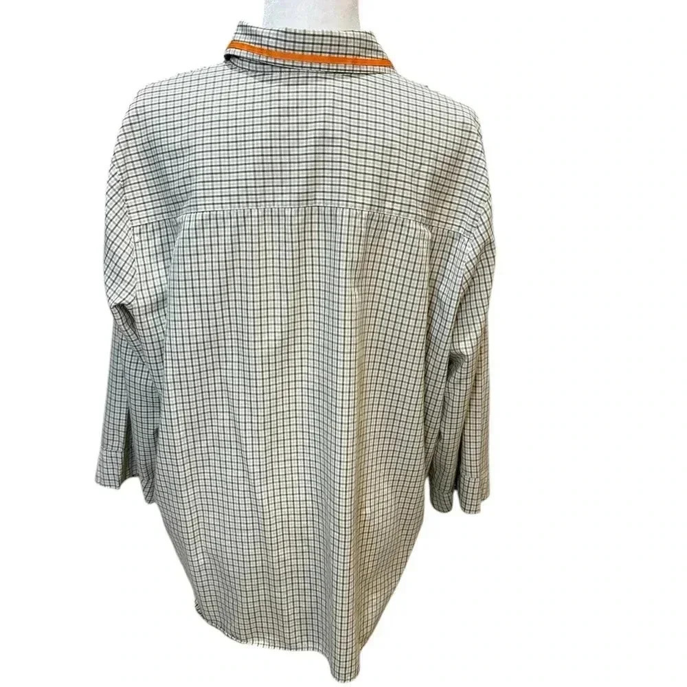 Karen Scott Long Sleeve Gingham Button Up Fall Festive Size XL - Picture 4 of 8